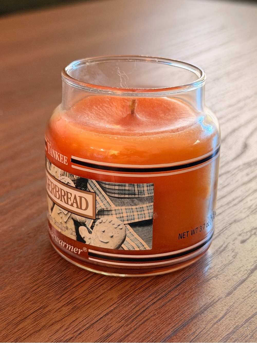 NEW Vintage Original Yankee Candle 3.7oz Jar Gingerbread 35 Hour Candle RETIRED